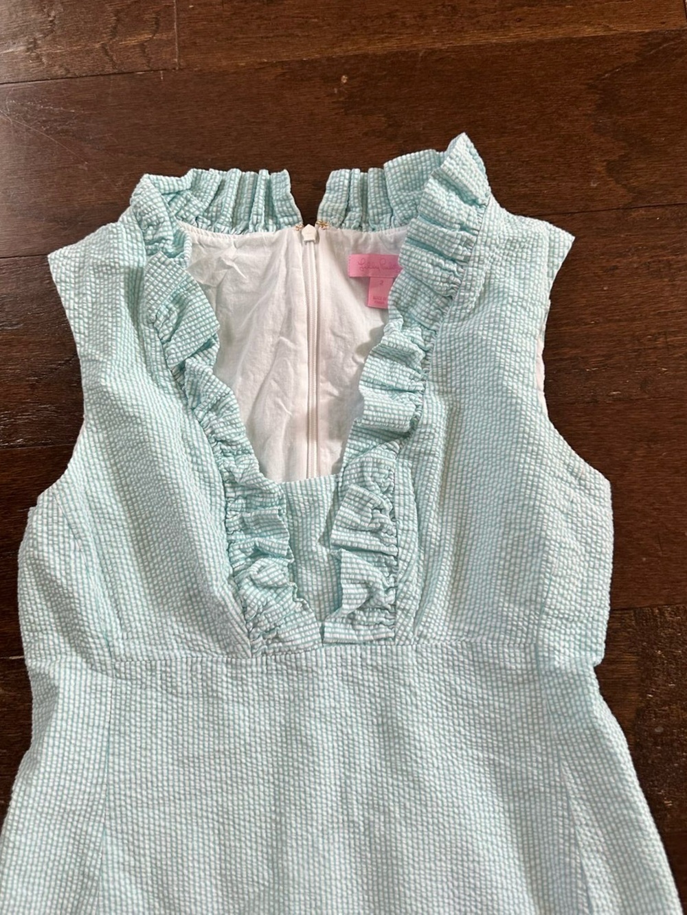 Lilly Pulitzer Adeline Ruffle Neck Shift Dress size 2-like new. - Picture 5 of 9